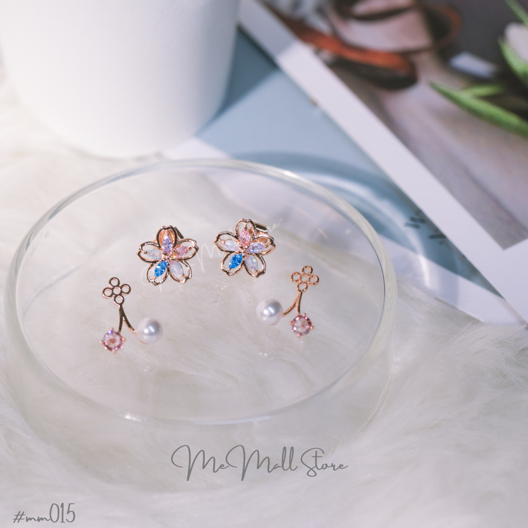 【#MM014-15】Cherry Blossom 2 Ways Earrings
