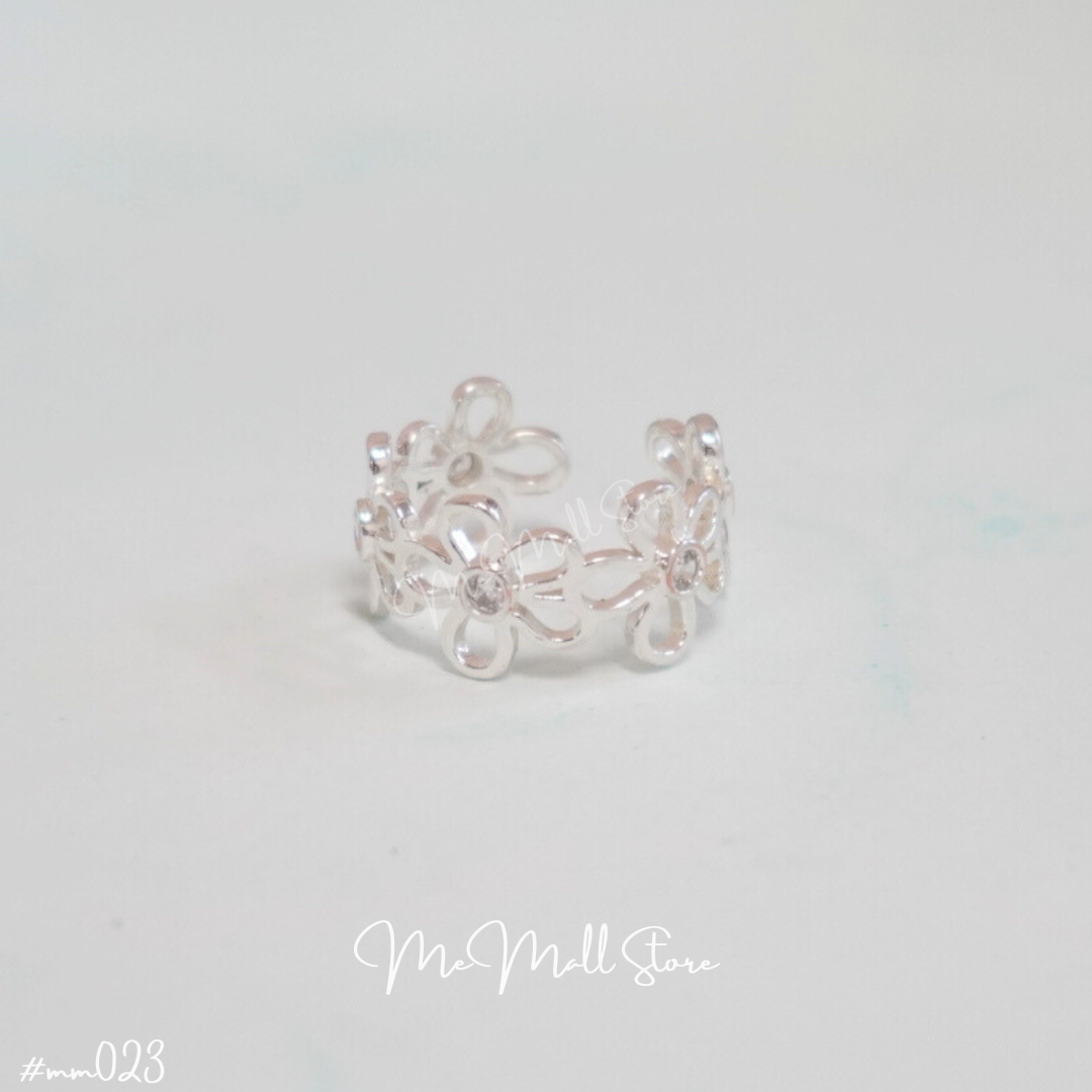 【#MM023】Openwork Floral Open Ring