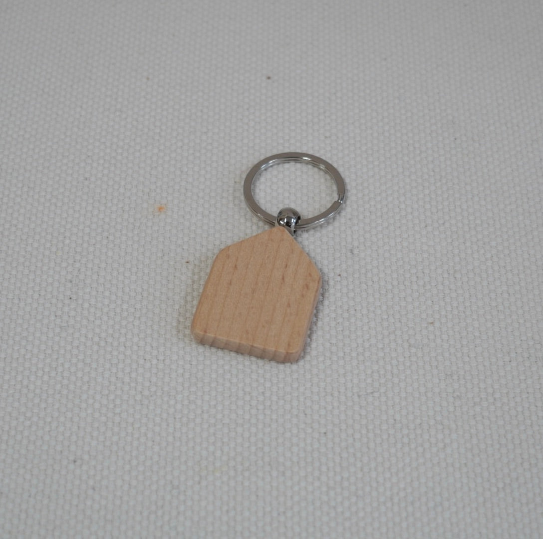 【木製系列】鎖匙扣 - 屋仔形