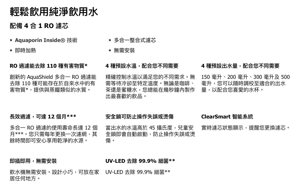 【Philips 飛利浦】 ADD6901 HBK01/90 RO純淨飲水機 即熱水機 [黑色]  [香港行貨 | 2年保養]