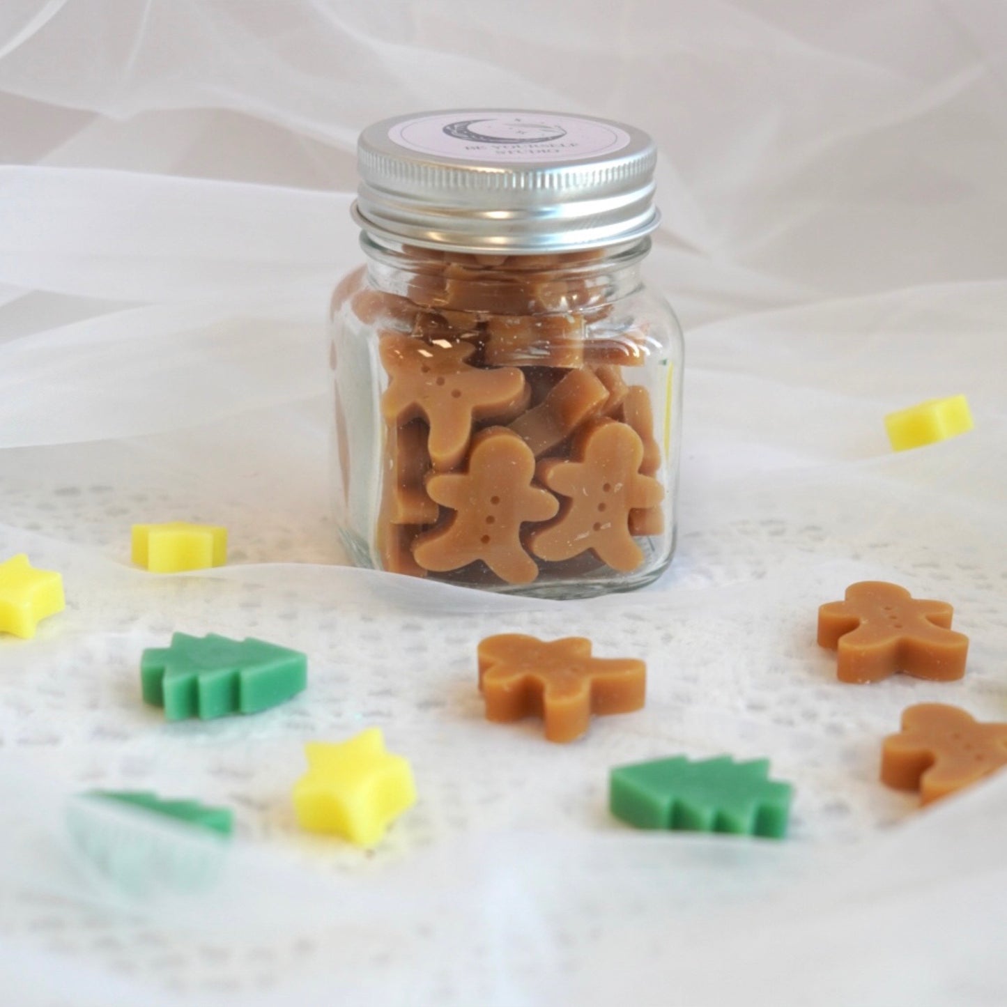 【聖誕系列】聖誕特別版糖果蠟燭玻璃罐 - 薑餅人版