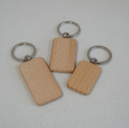 【Wooden Series】Keychain - Rounded Rectangle